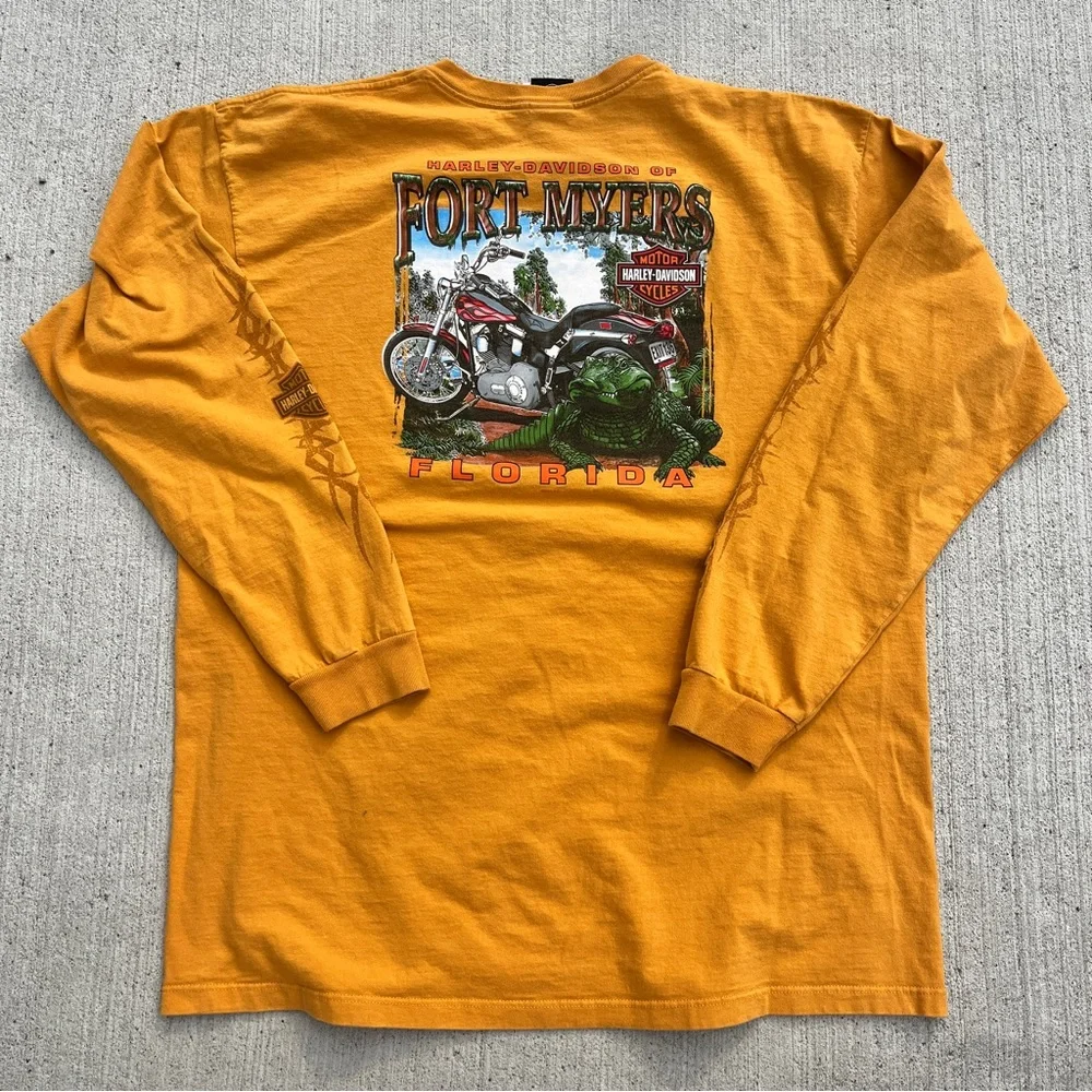2000s Harley Davidson Motorcycles Long Sleeve T-shirt Size 2XL Florida - Picture 5 of 9